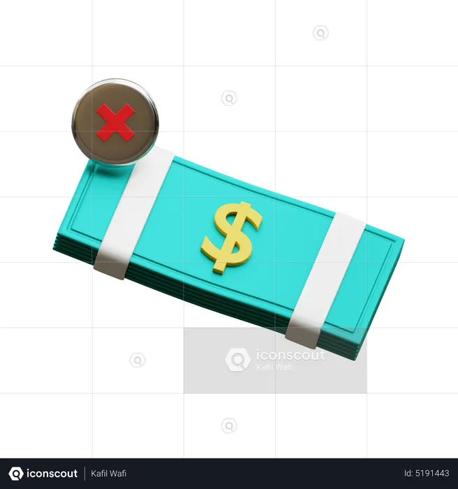 Billet en dollars rejeté  3D Icon