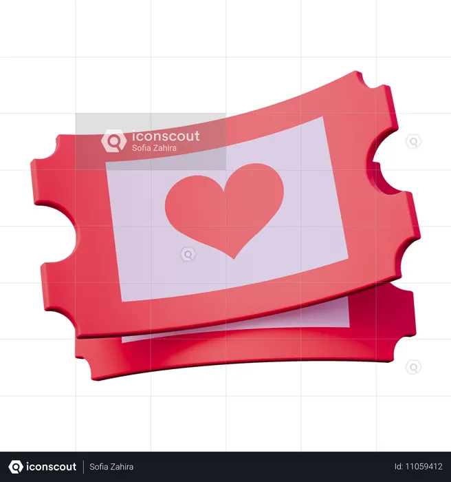 Billet pour la Saint-Valentin  3D Icon