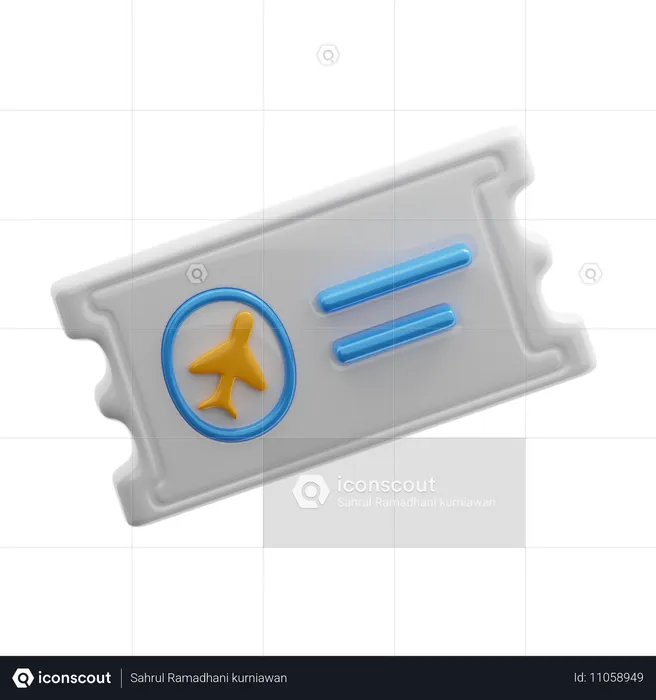 Billete de avión  3D Icon