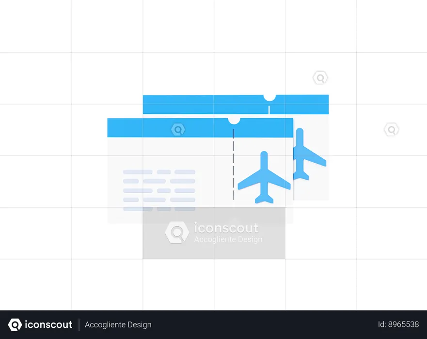 Billete de avión  3D Icon