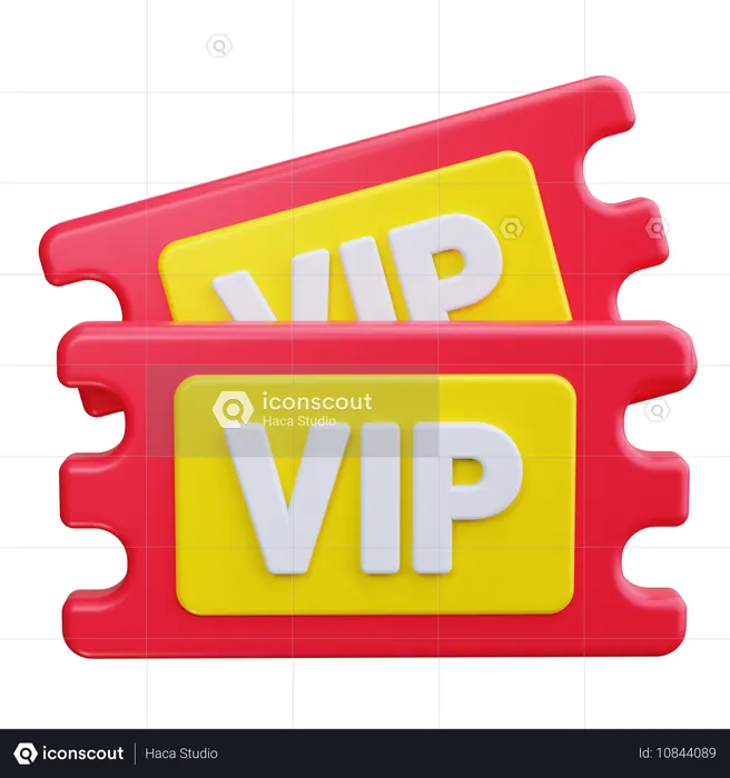 Billete vip  3D Icon