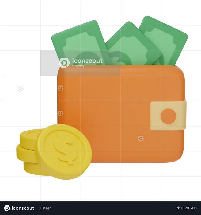 Billetera  3D Icon