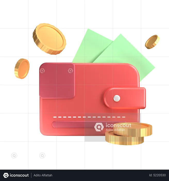 Billetera  3D Icon