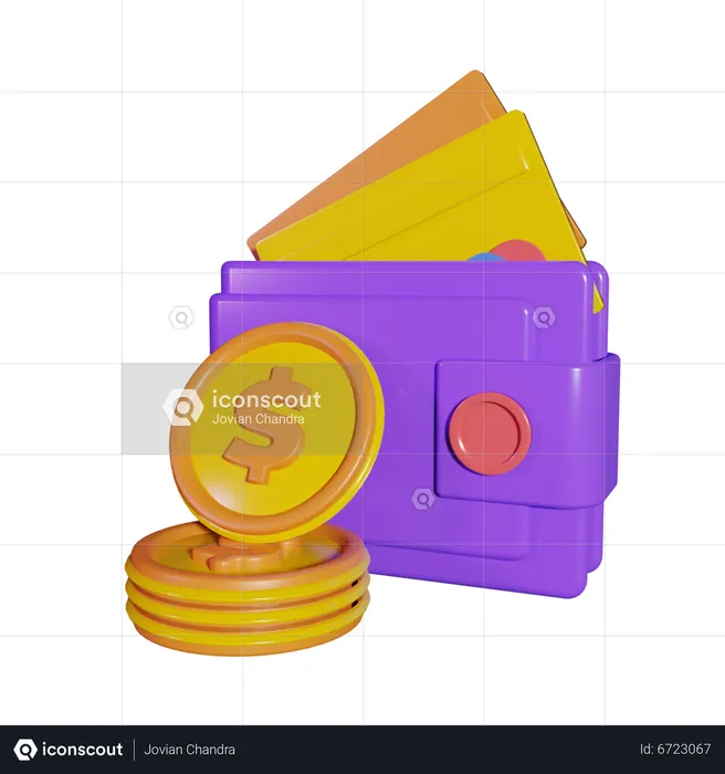 Billetera  3D Icon