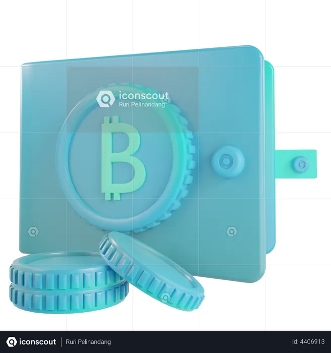 Billetera Bitcoin  3D Illustration