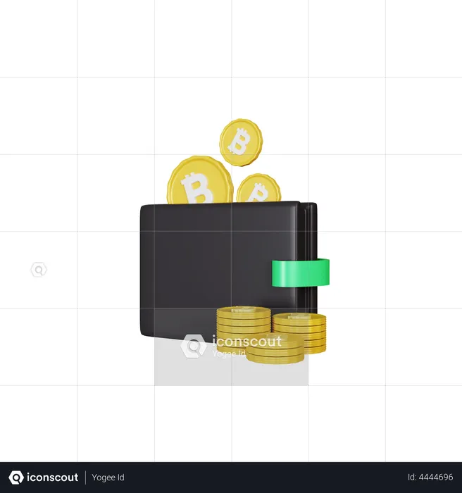 Billetera Bitcoin  3D Illustration