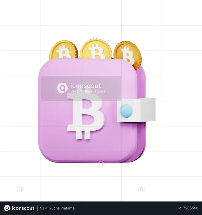 Billetera Bitcoin  3D Icon