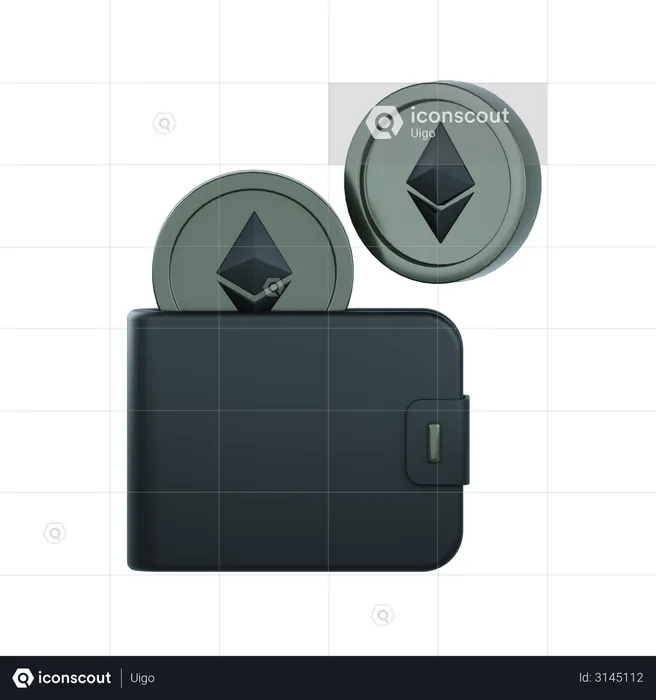 Billetera de criptomonedas  3D Illustration