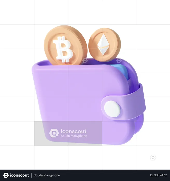 Billetera de criptomonedas  3D Illustration