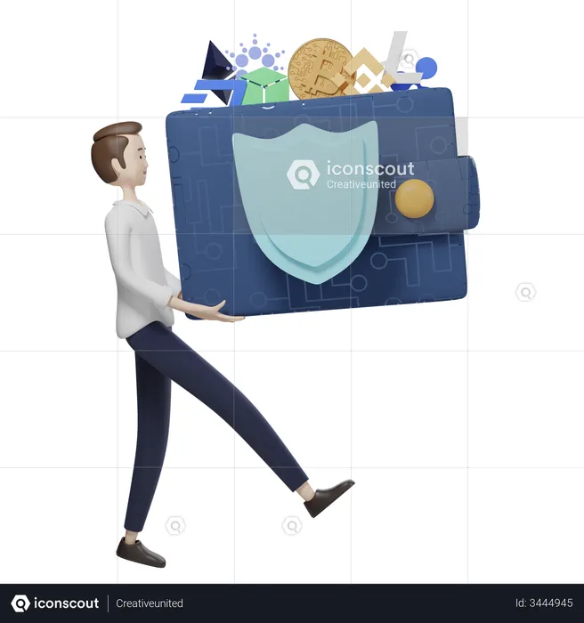 Billetera de criptomonedas  3D Illustration