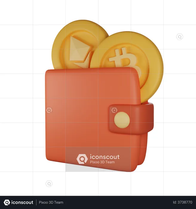 Billetera de criptomonedas  3D Illustration