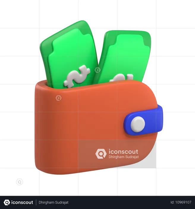 Billetera de dinero  3D Icon