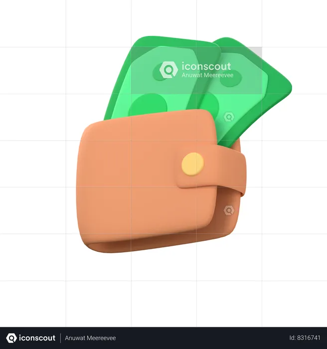 Billetera de dinero  3D Icon