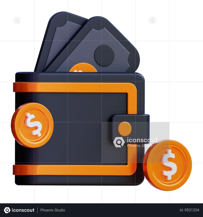 Billetera de dinero  3D Icon