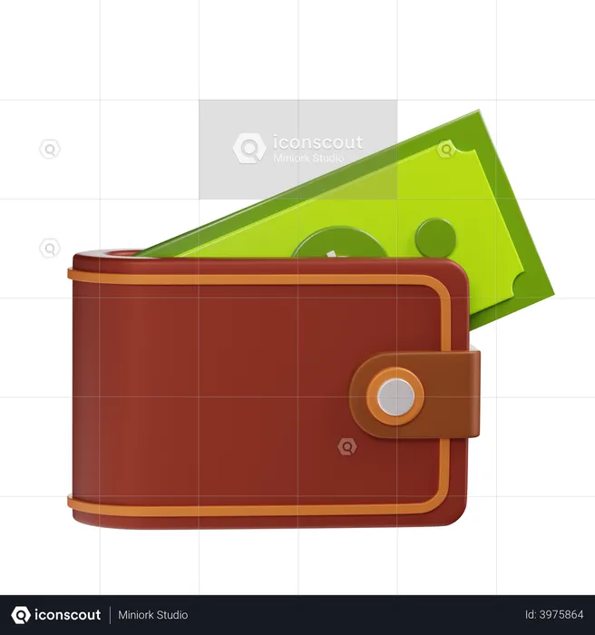 Billetera de dinero  3D Illustration