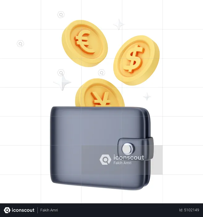 Billetera de dinero  3D Icon