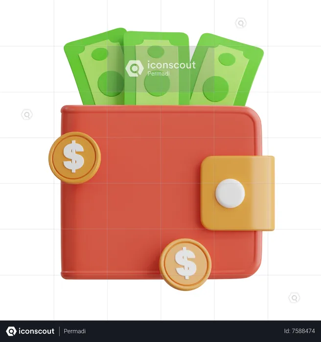 Billetera de dinero  3D Icon