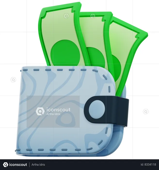 Billetera dinero en efectivo  3D Icon