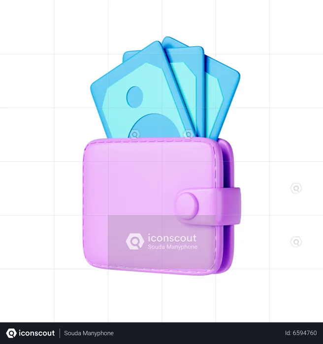 Billetera en efectivo  3D Icon