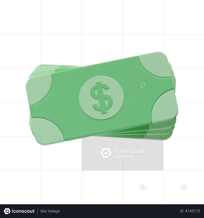 Billetes de dólar  3D Illustration