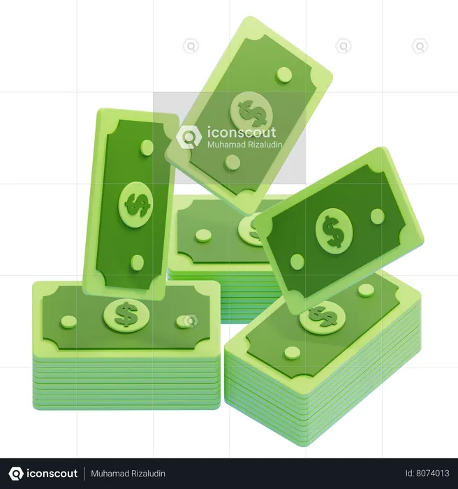 Billetes de dólar  3D Icon