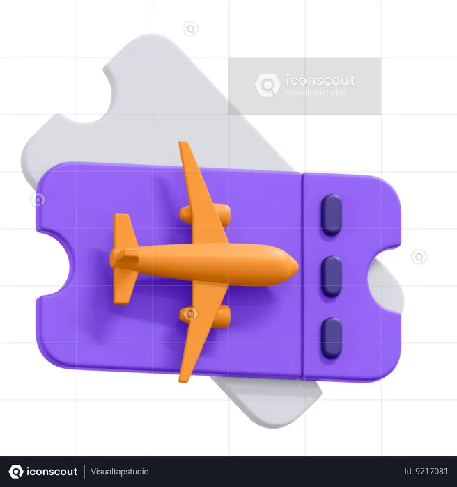 Boletos de avión  3D Icon