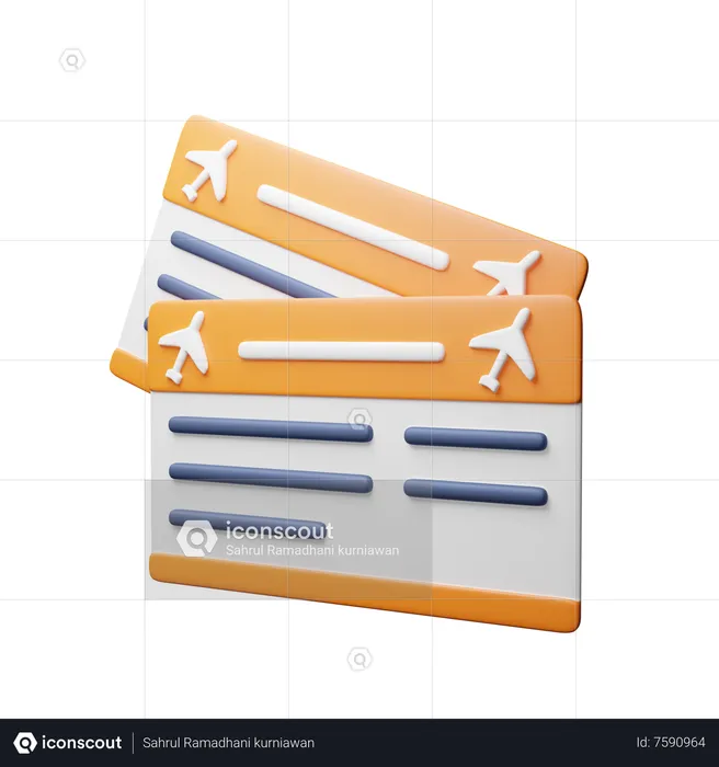 Boletos de avión  3D Icon