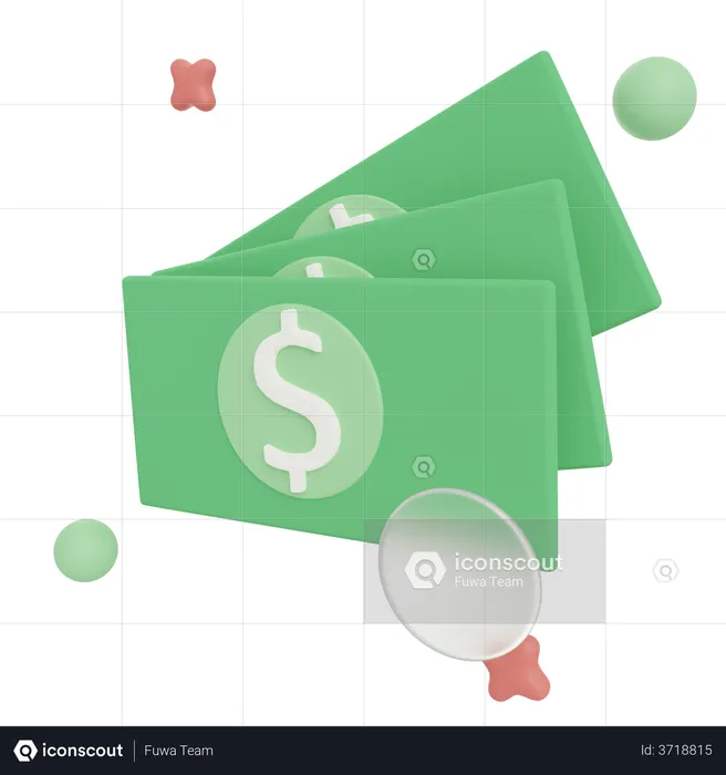 Billets de banque  3D Illustration