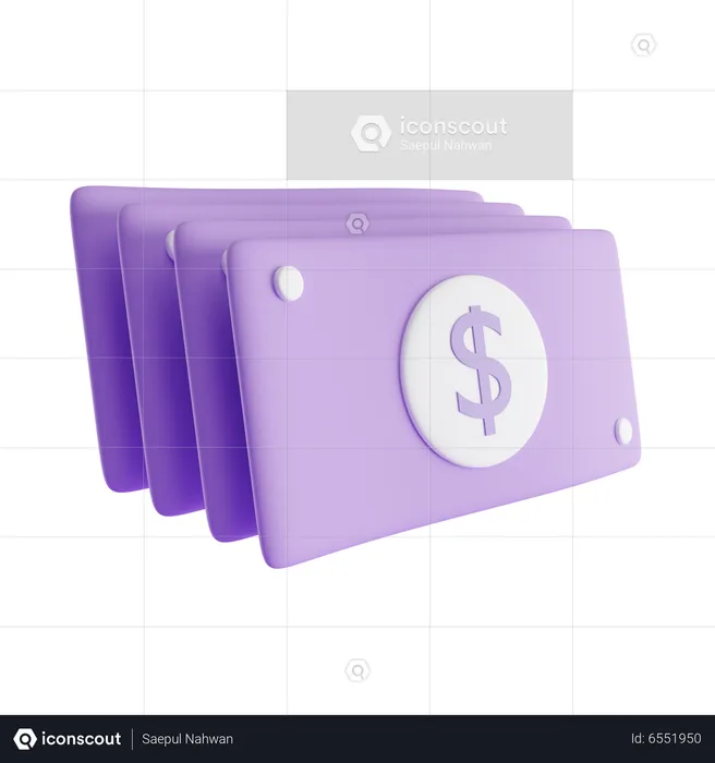 Billets de dollars  3D Icon