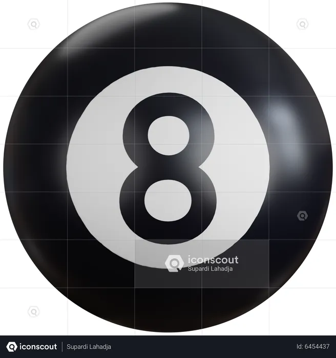 Billiard Ball Eight  3D Icon