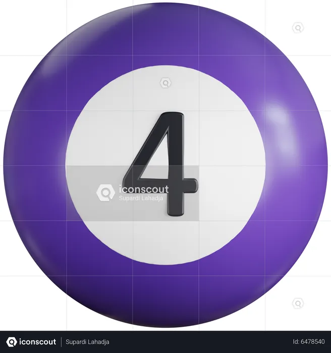 Billiard Ball Four  3D Icon