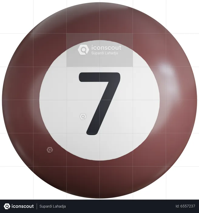 Billiard Ball With Number Seven  3D Icon