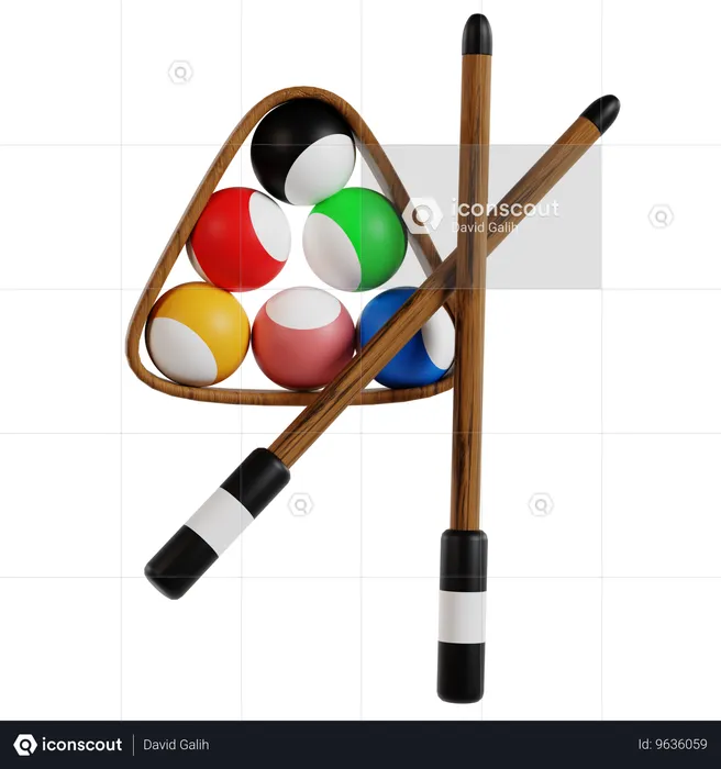 Billiard Balls Triangle Rack  3D Icon