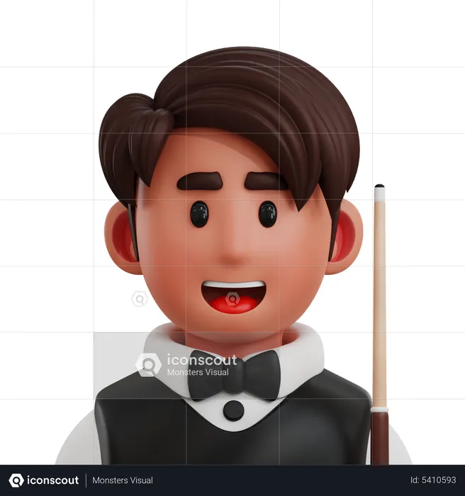 Billiard Player  3D Icon