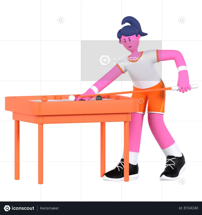 Billiard Player  3D Illustration