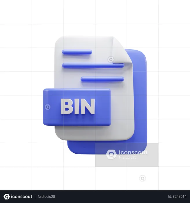 Bin File  3D Icon