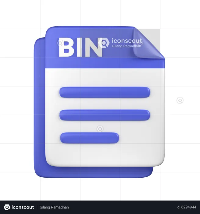 BIN File  3D Icon