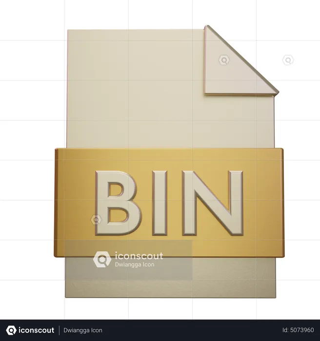Bin File  3D Icon