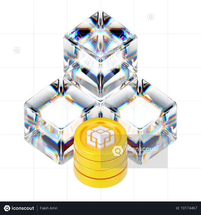 Blockchain binance  3D Icon