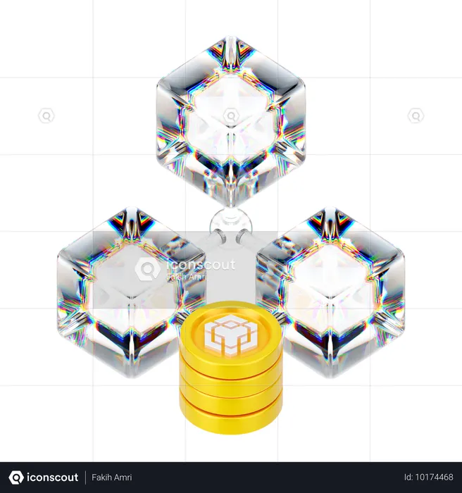 Blockchain binance  3D Icon