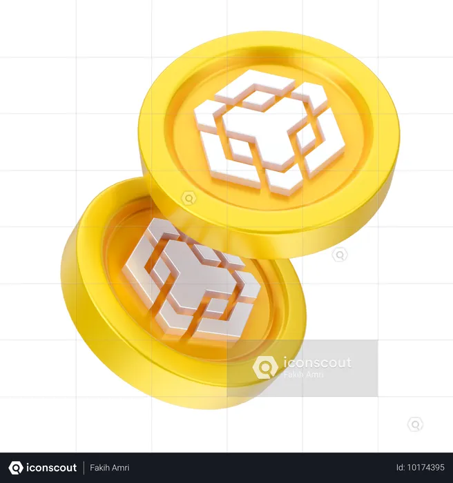 바이낸스 동전  3D Icon