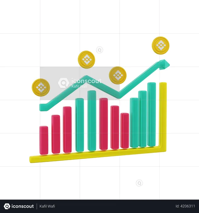 Bénéfice d'investissement binance  3D Illustration