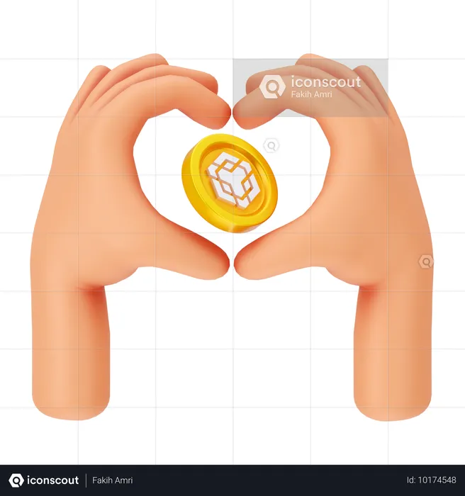 Binance-Münze Liebe  3D Icon