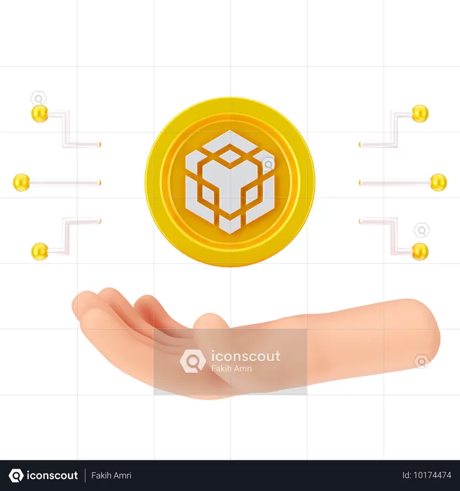 Binance-Münze halten  3D Icon