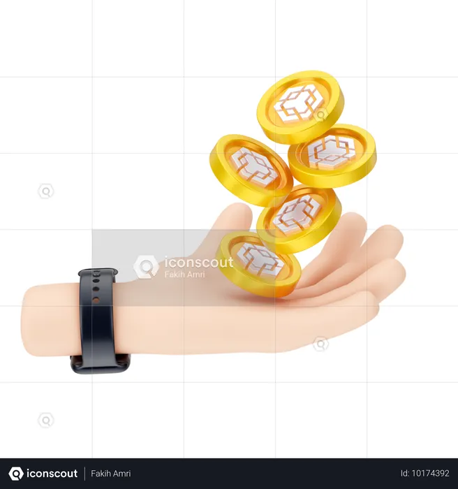 Binance-Münze halten  3D Icon