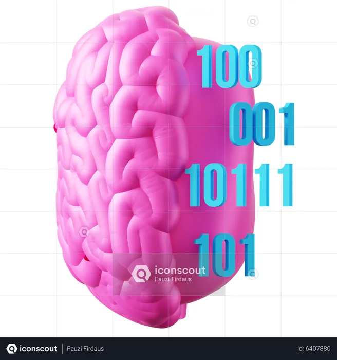 Binary Brain  3D Icon