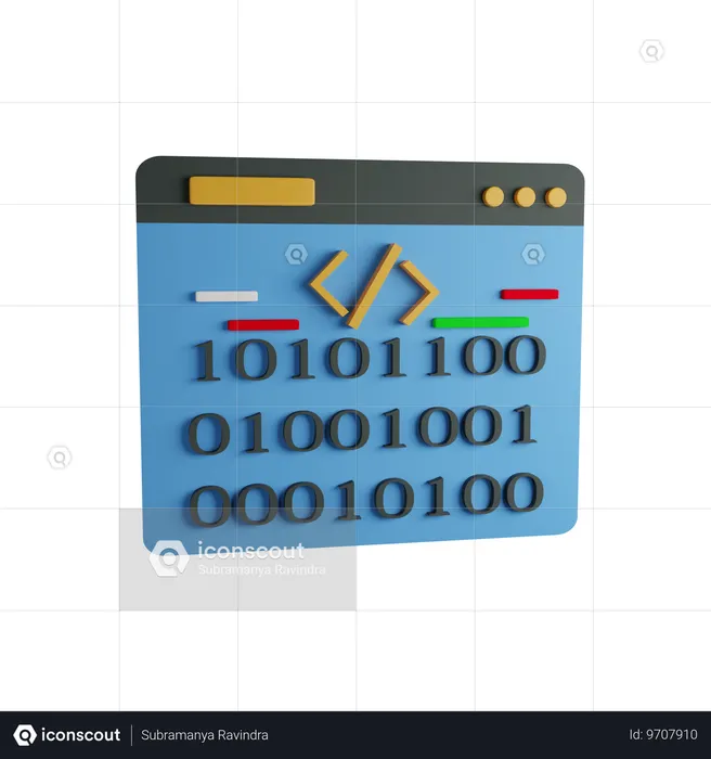 Binary Code 3D Icon - Free Download Design & Development 3D Icons ...