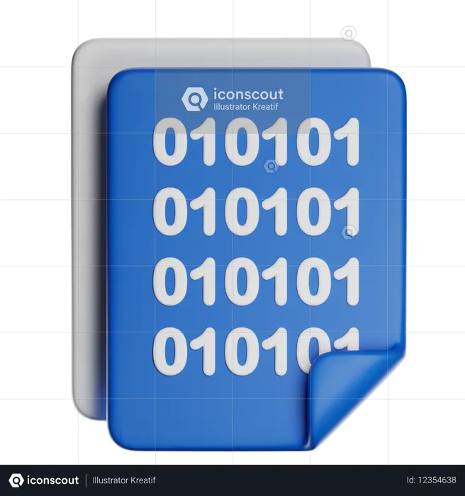 Binary Code Notebook Cover  3D Icon