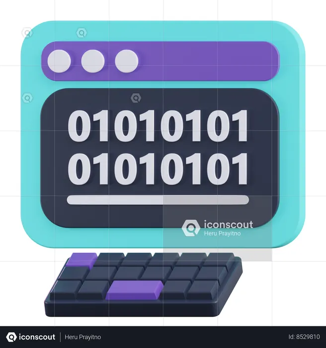 Binary Coding  3D Icon