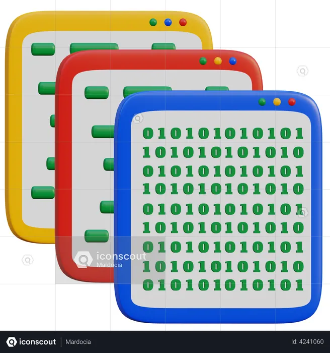 Binary Coding  3D Illustration